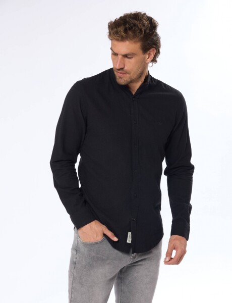 CAMISA DE LINO CUELLO MAO Negro