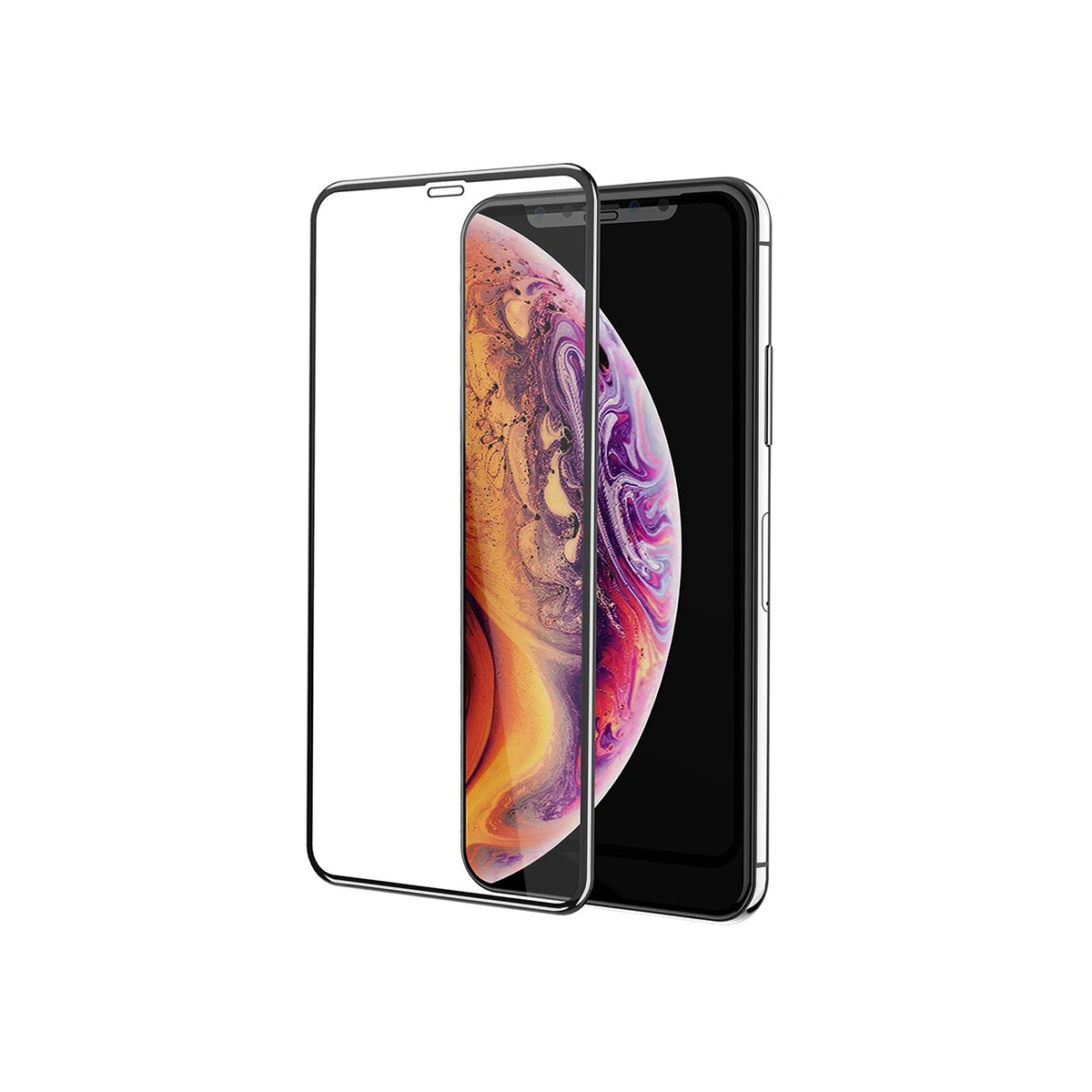 Vidrio templado 9D iPhone XR borde color negro 