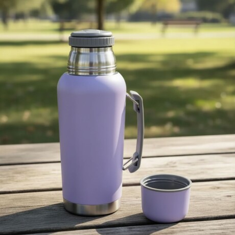 Termo en acero inox con Manija de 1 lt Lila