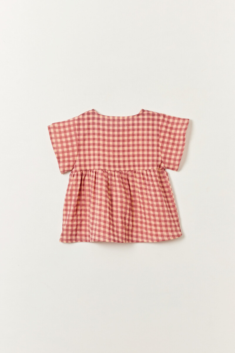 Camisa estampado cuadros Violeta