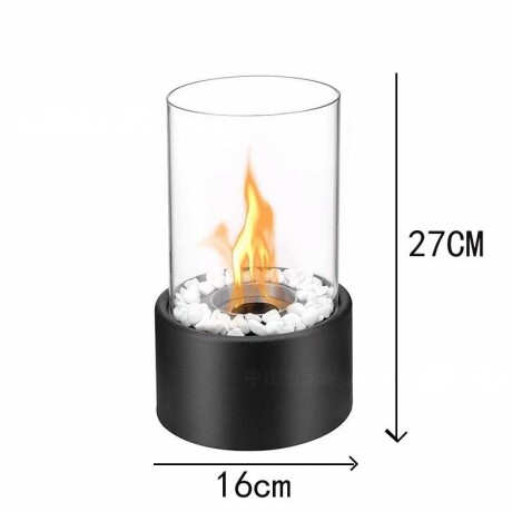 Estufa Fogón De Bioetanol Cilíndrica Grande Negra