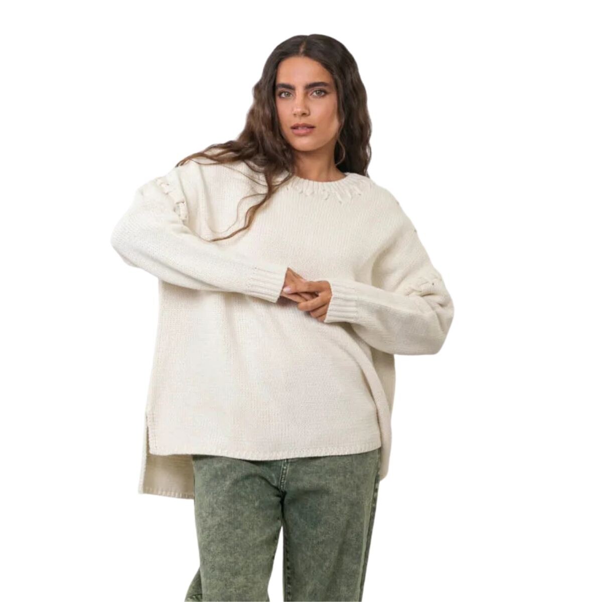 BUZO DAMA S-L - BEIGE 