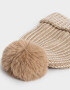 Gorro Romántico Gorro Tejido Con Pompón - Marron Beige