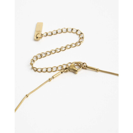 Cadena Corta Dije ''p'' Acero Dorado