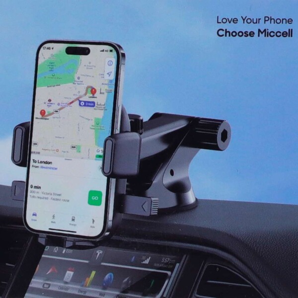Soporte Celular Auto Ventosa MiCell Sopapa Brazo Extensible Color Negro