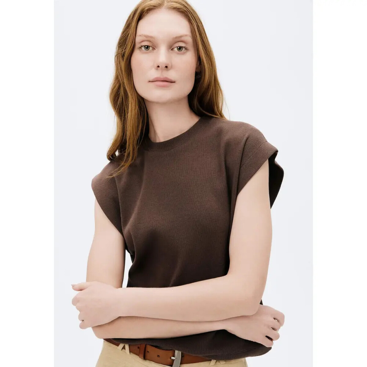 BLUSA SM FEM - MARROM ESCURO 