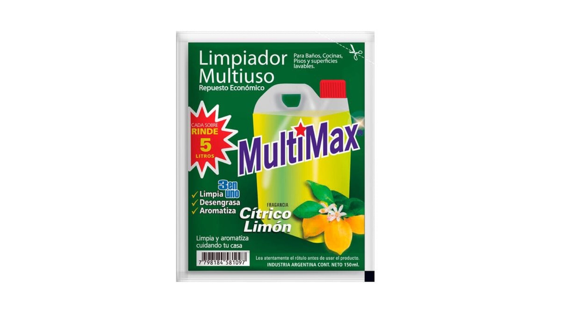 Limpiador multiuso concentrado Cítrico MULTIMAX 150ml 