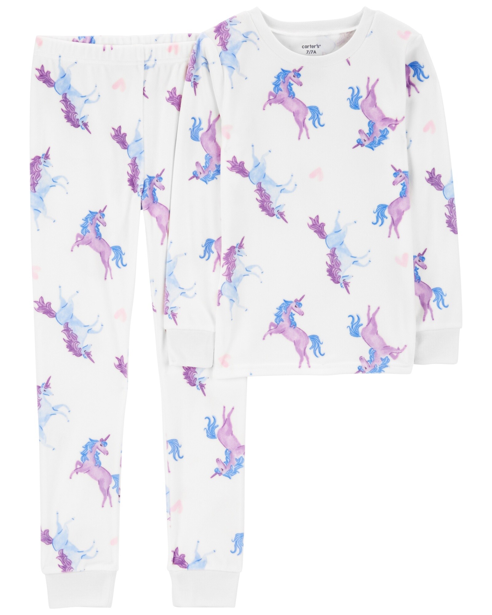 Pijama dos piezas de micropolar, diseño unicornios. Talles 6-8 Sin color