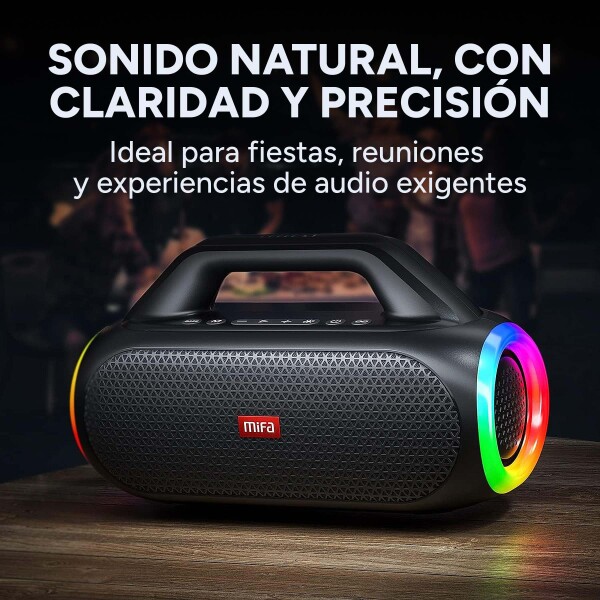 Parlante Bluetooth Portátil Mifa Inalámbrico IP67 60W Wildbox Color Negro
