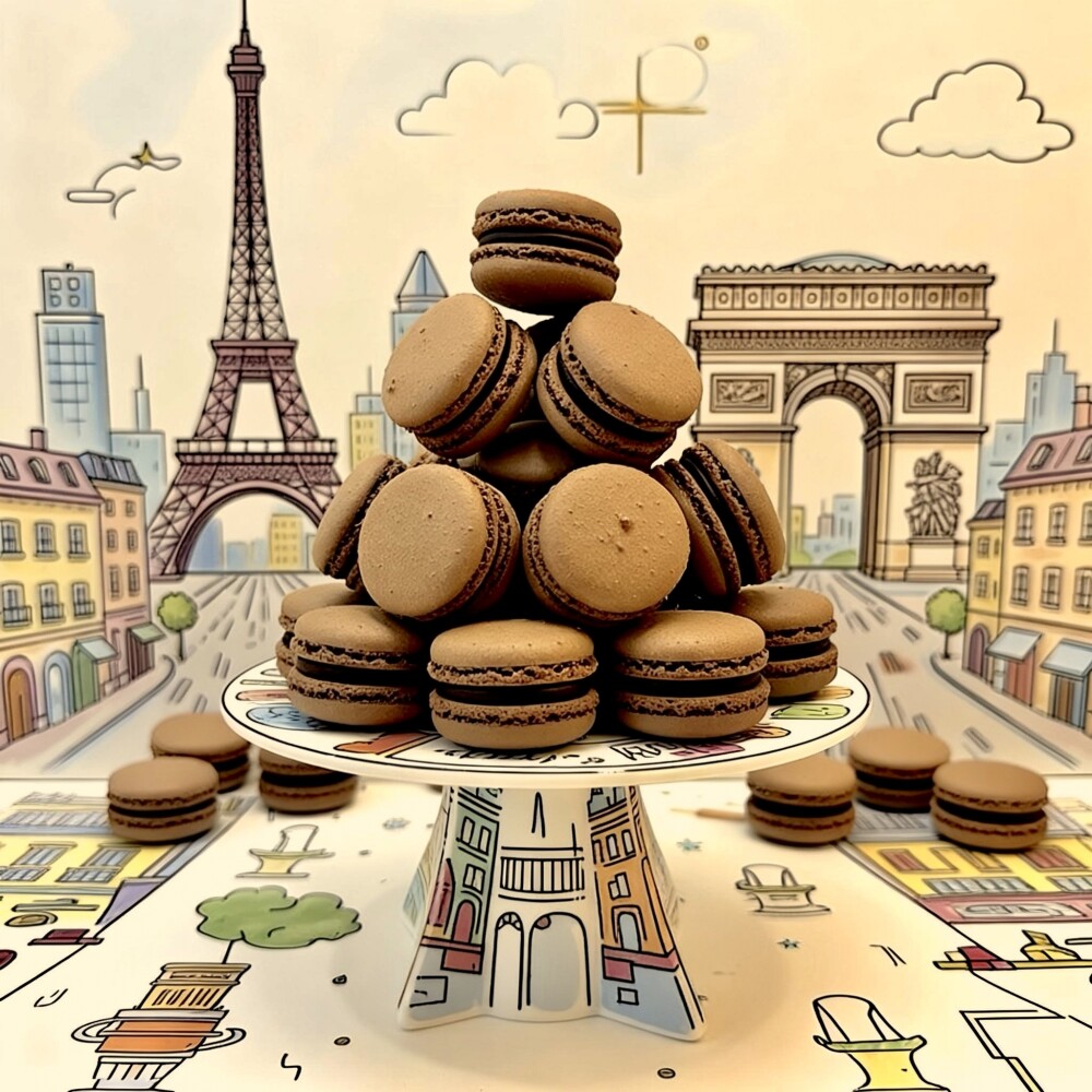 4 Macarons de Chocolate 4 Macarons de Chocolate