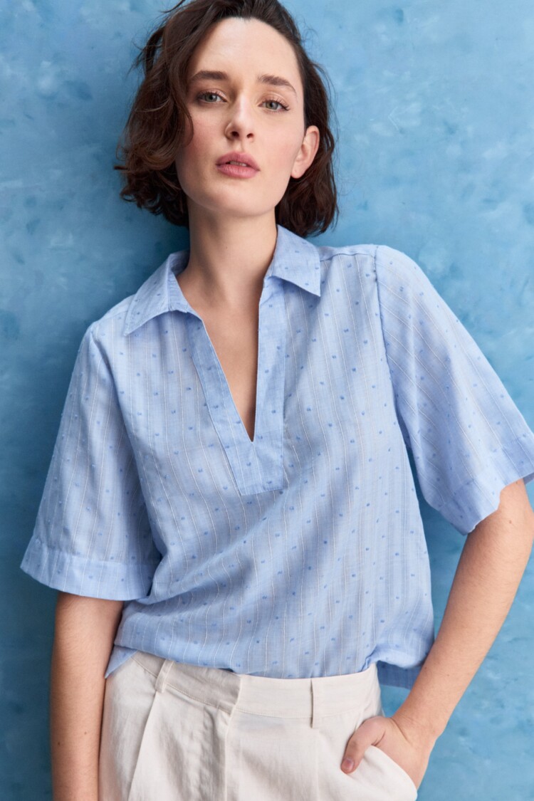 BLUSA WHATS Celeste