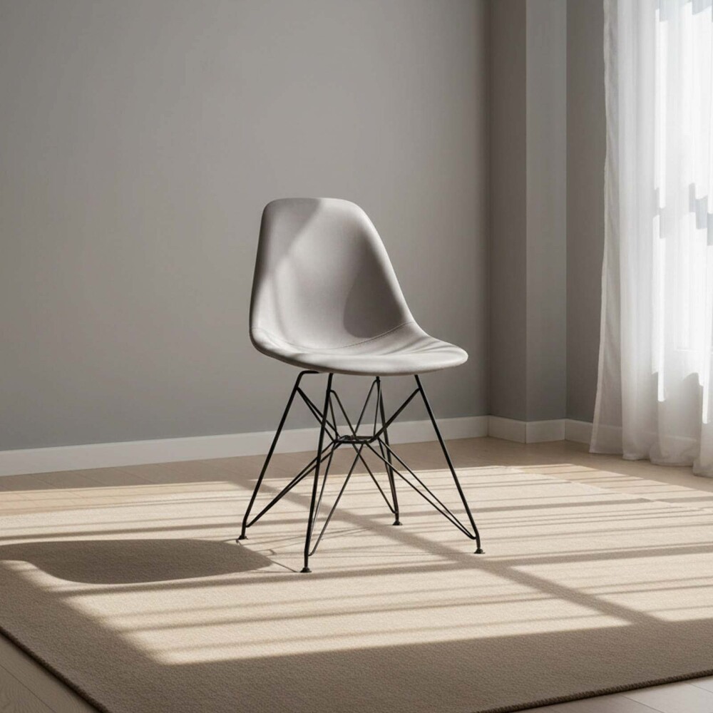 SILLA DE COMEDOR PU-Y-METAL GRIS ANTOLOGIA