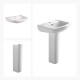 LAVATORIO Y PEDESTAL DE LOZA SANITARIA MALAWI BLANCO BLANCO