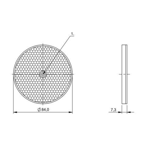 Reflector circular para sensor fotoeléctrico Ø84mm BF0120
