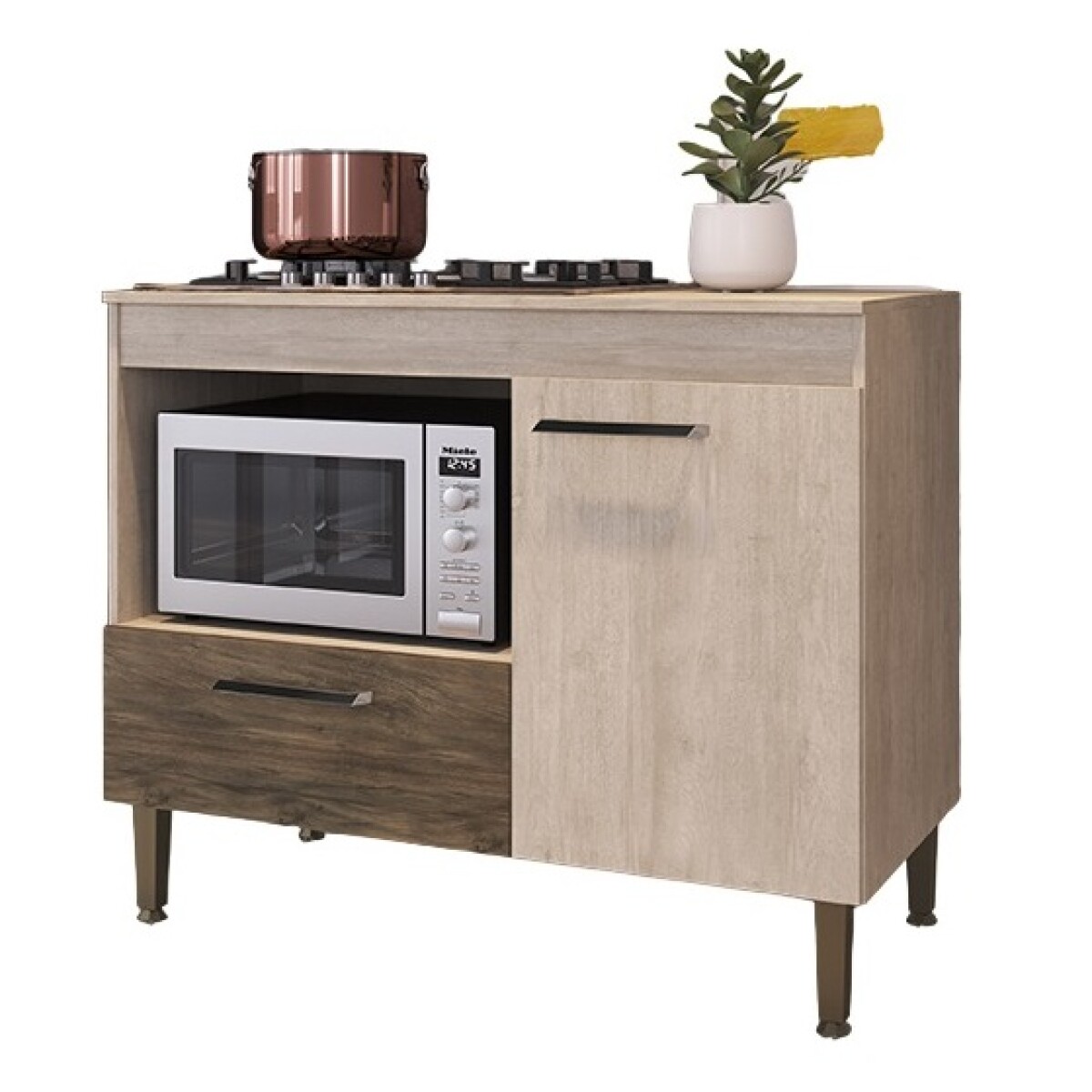 Mueble De Cocina Para Anafe Y Microondas Premium - Ltc Color Carvalho Sintra / Rustico 
