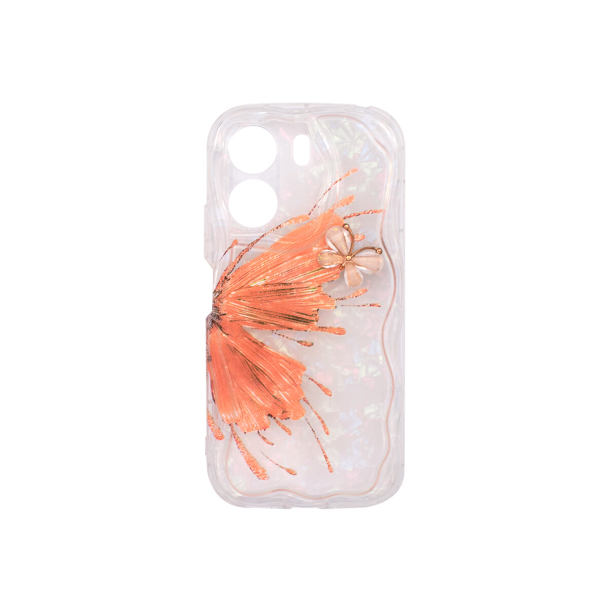 Protector para Xioami Redmi 13C diseño mariposa salmón 