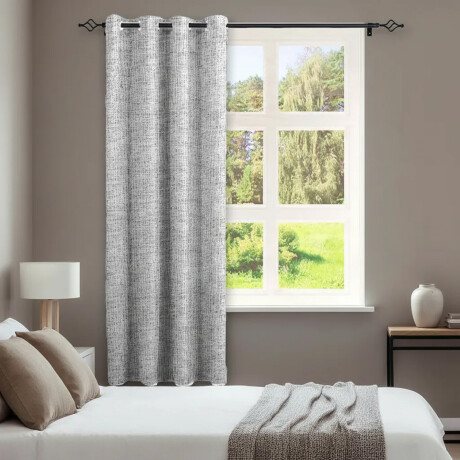 Set x2 Cortinas Blackout 140x230Cm Bloquea Luz Ambientes Gris