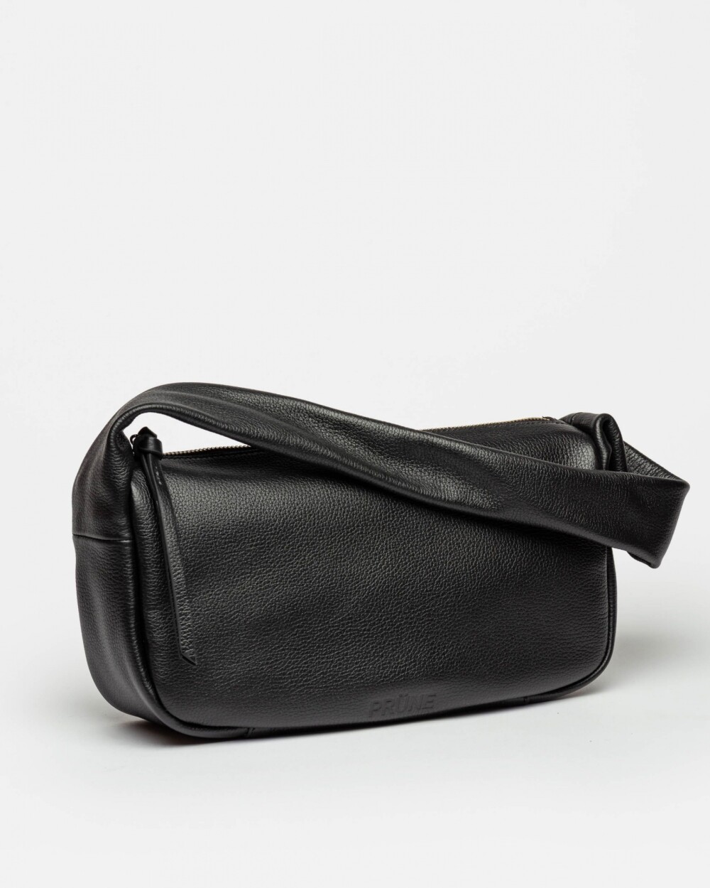 Cartera al hombro Nicky en cuero graneado Negro