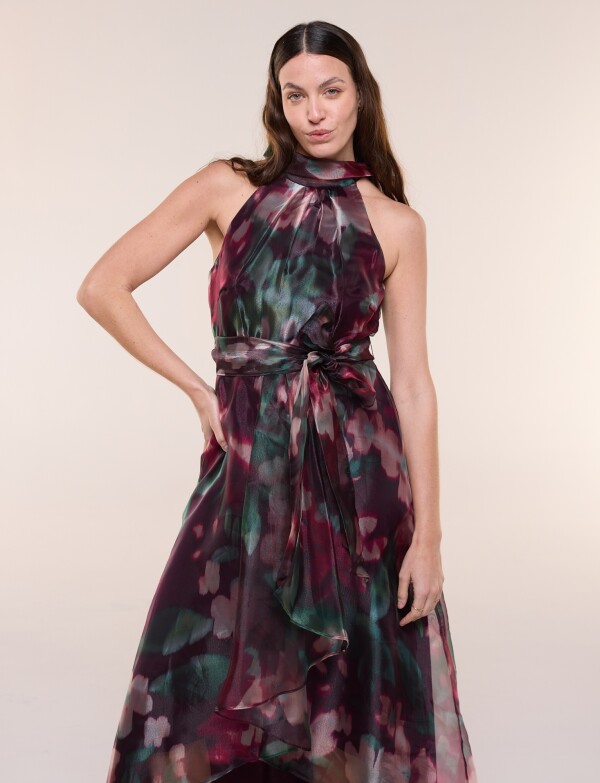 Vestido Halter Asimétrico VIOLETA/MULTI