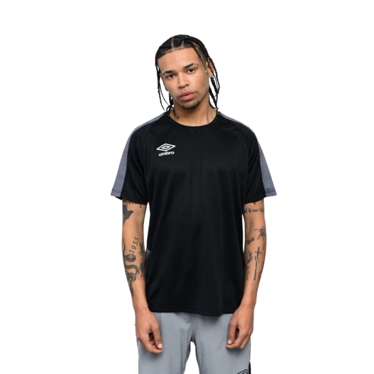UMBRO REMERA VIVE - Negro-gris 