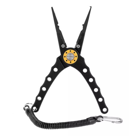 Alicate en aluminio 5 en 1 para pesca Negro