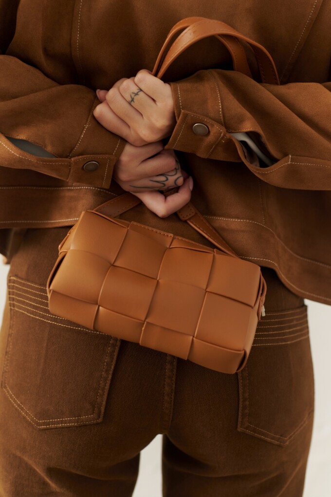 BANDOLERA TRENZADA CAMEL
