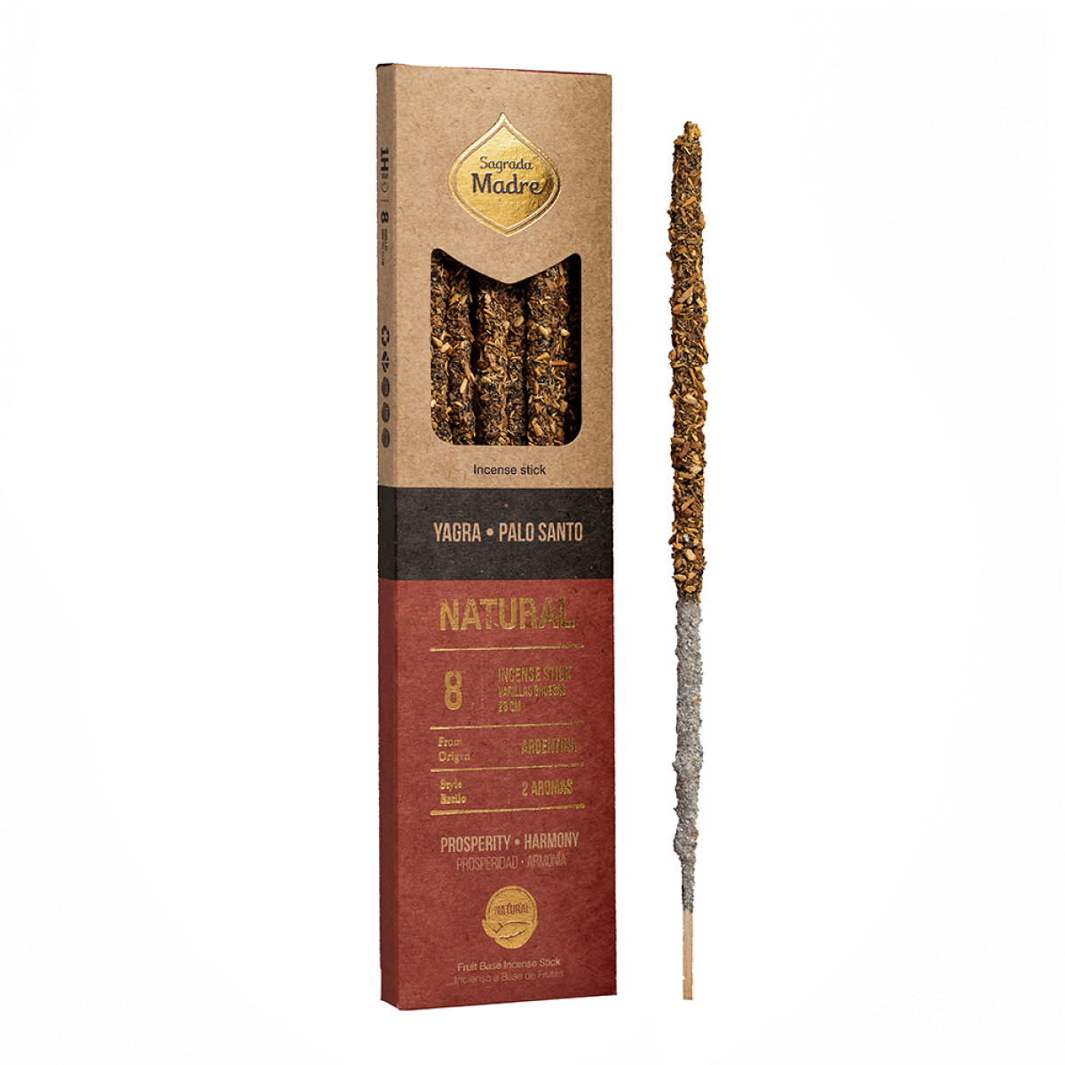 INCIENSO LINEA NATURAL SAGRADA MADRE DOS AROMAS X8 - Yagra/palo Santo 