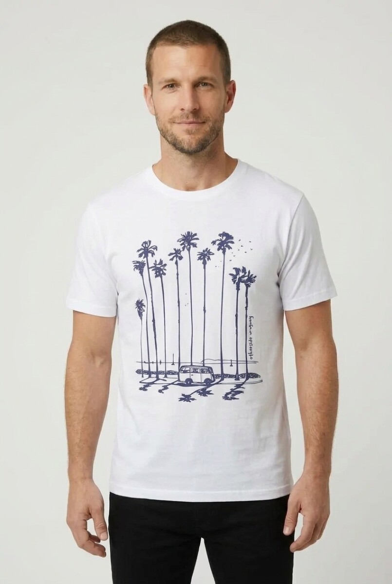 Remera m/c estampada Rambla - Blanco 