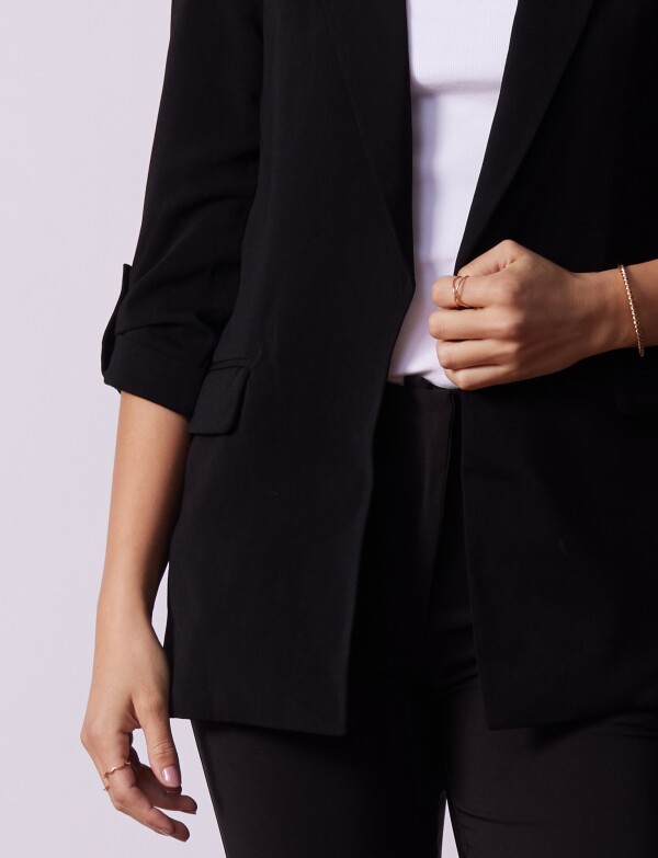 Blazer Manga Botón NEGRO