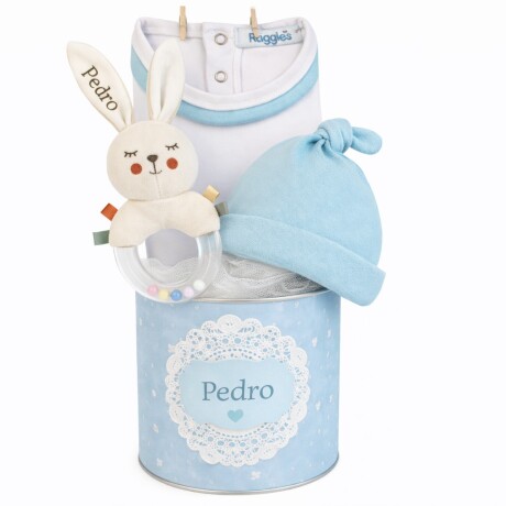 Su primer sonajero personalizado blue