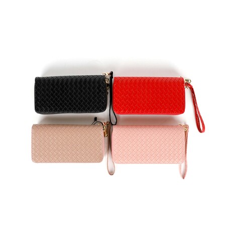 Billetera Canva Tramada 18,5 x 9cm Rosa