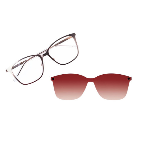 Lentes 2 En 1 Chilli Beans Cuadrado Mujer Rose/Rose