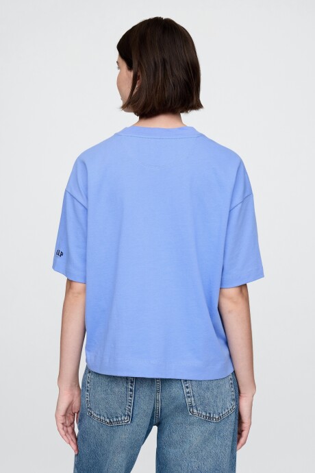 Remera Mini Logo Cropped Mujer Shirting Blue