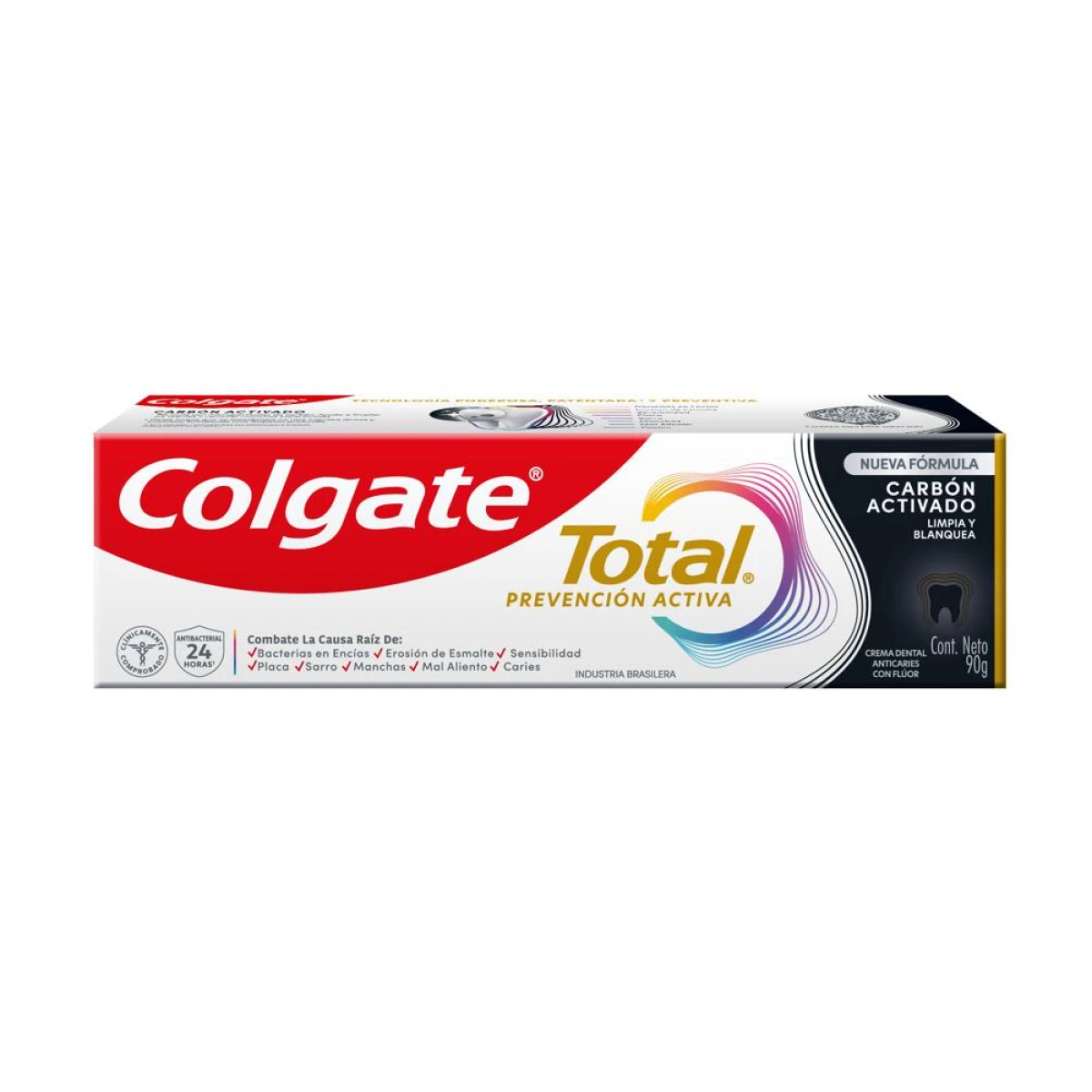 Pasta Dental Colgate Total Carbón Activado 90g 