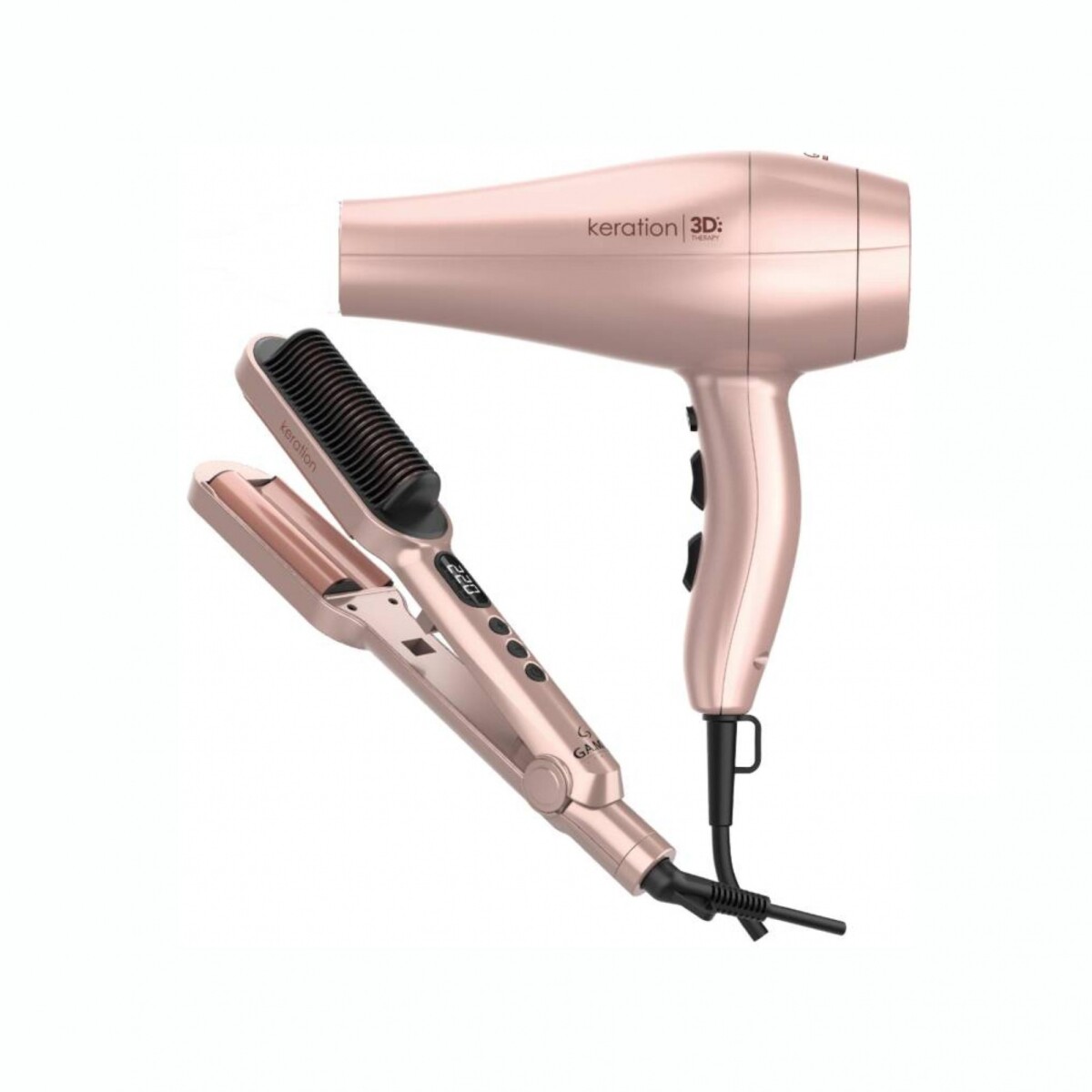 Combo GAMA Secador Diva Keration + Ondulador Waver And Brush - Pink 