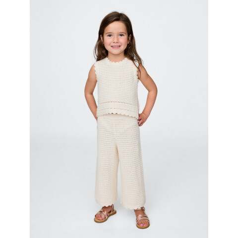 CROCHET WIDE LEG PANT IVORY FROST