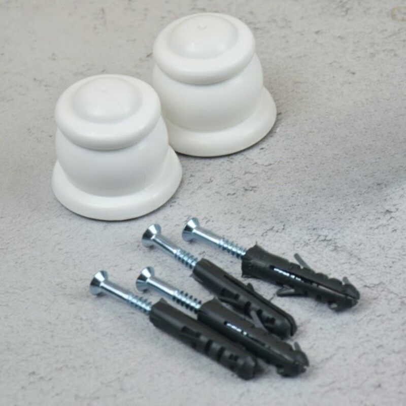 Set x2 soporte de techo simple 28mm x 19mm BLANCO