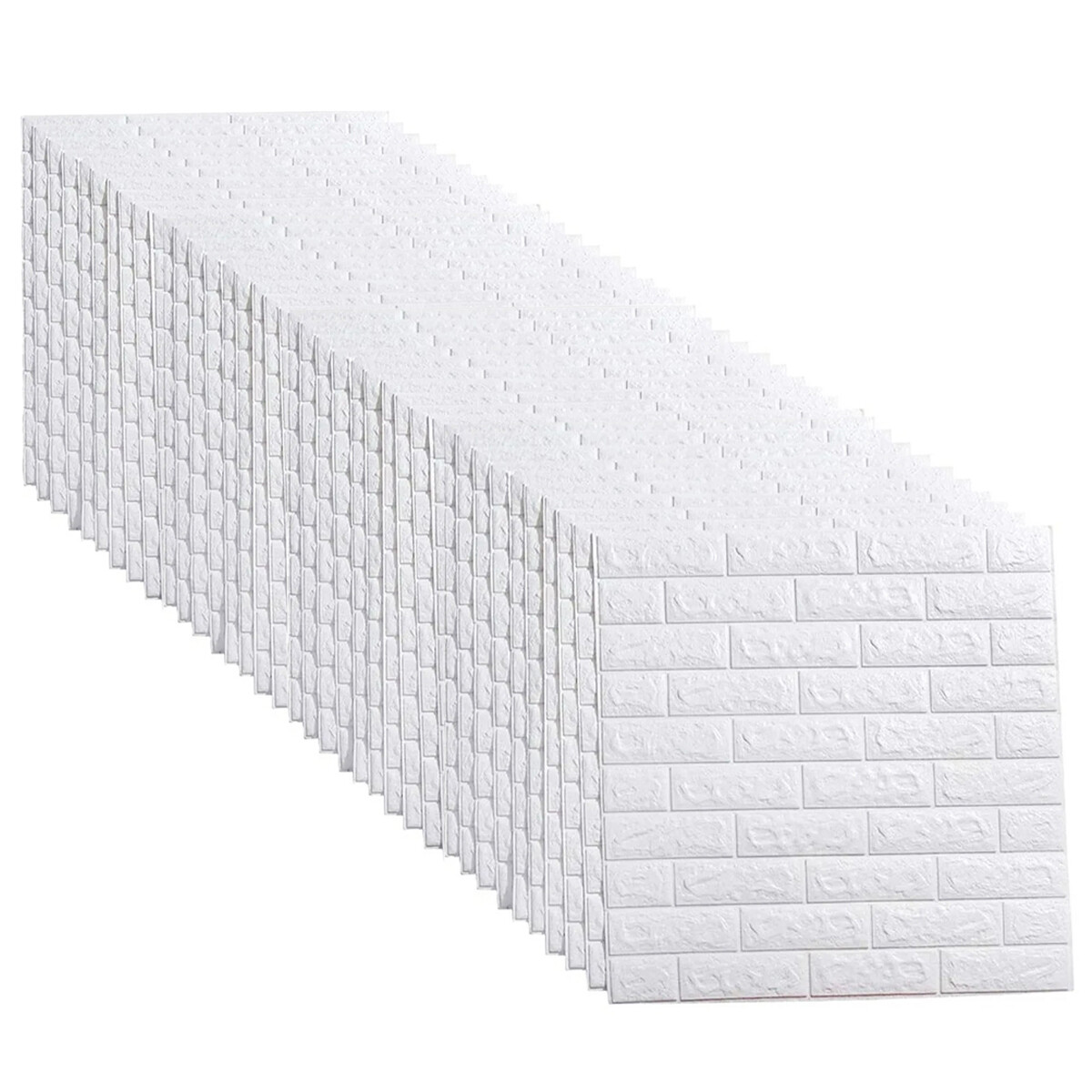 Placa adhesiva de ladrillo para pared x50 - BLANCO 