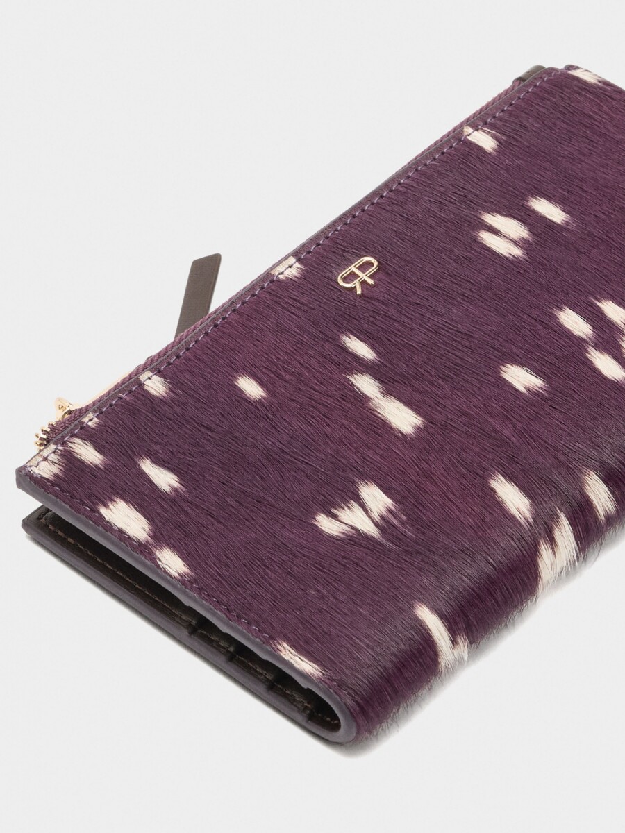 Cartera De Piel Estampado Animal violeta