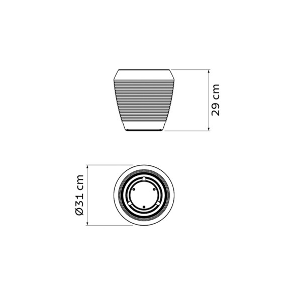 Maceta "EGIPCIO" Ø31 x 29cm. piedra granito -TRAMONTINA TD0212