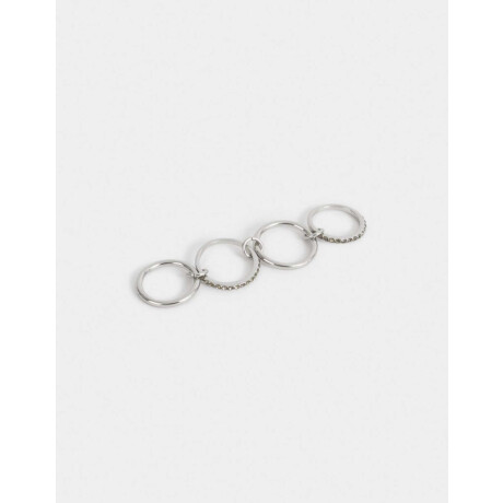 Anillo Con Strass Plateado