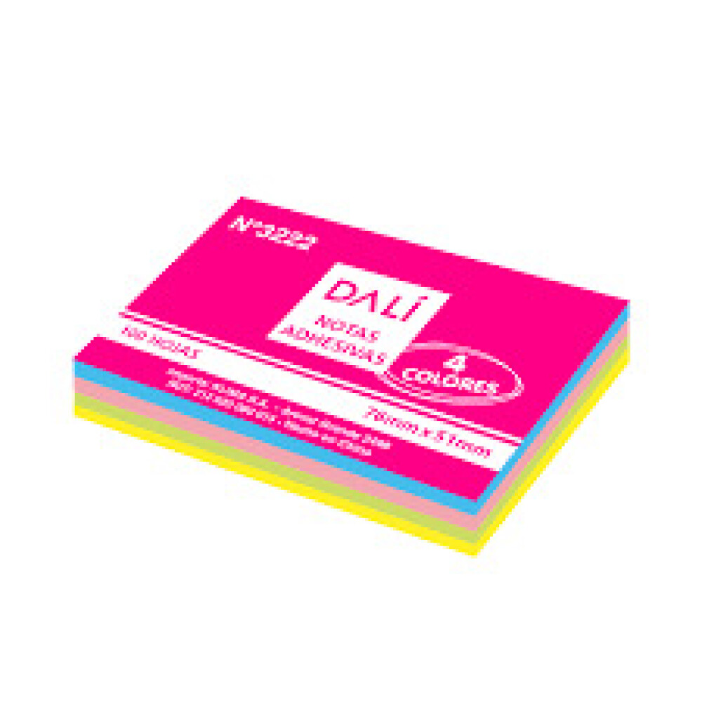Notas Adhesivas 4 Colores 51mm x 76mm #NOTAS ADHESIVAS 4 COLORES 51MM X 76MM DALI