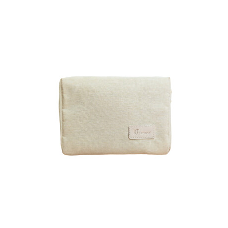 Neceser de tela mediano Beige