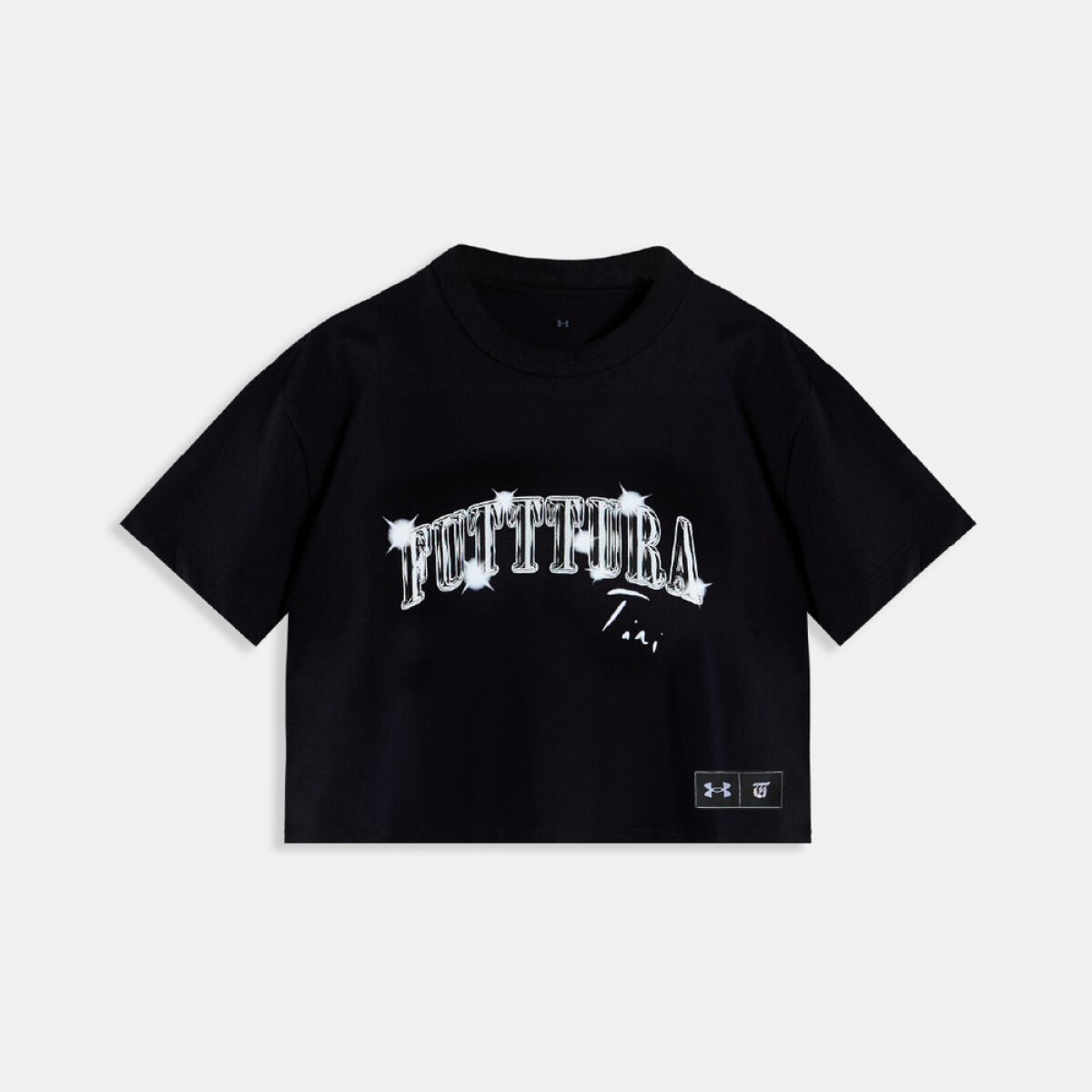 W LIVE CROP SS TINI FUTTTURA-WHT - BLK-002 