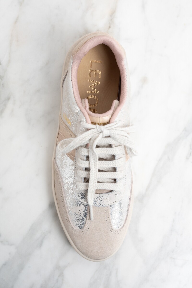 Zapatilla Cuero Gastado Nácar