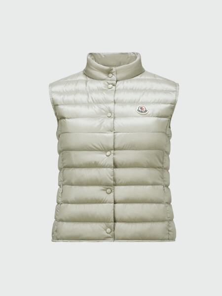 Moncler - Chaleco abotonado relleno de plumas, Liane Gris