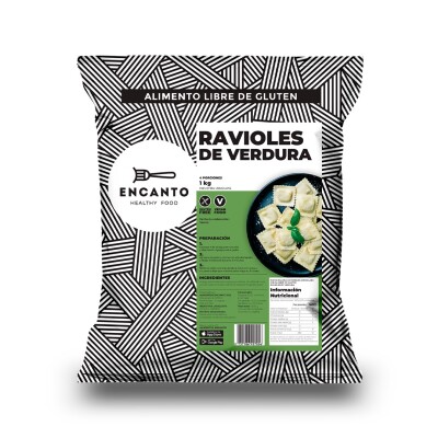 Ravioles de verduras s/gluten 1kg Encanto Ravioles de verduras s/gluten 1kg Encanto