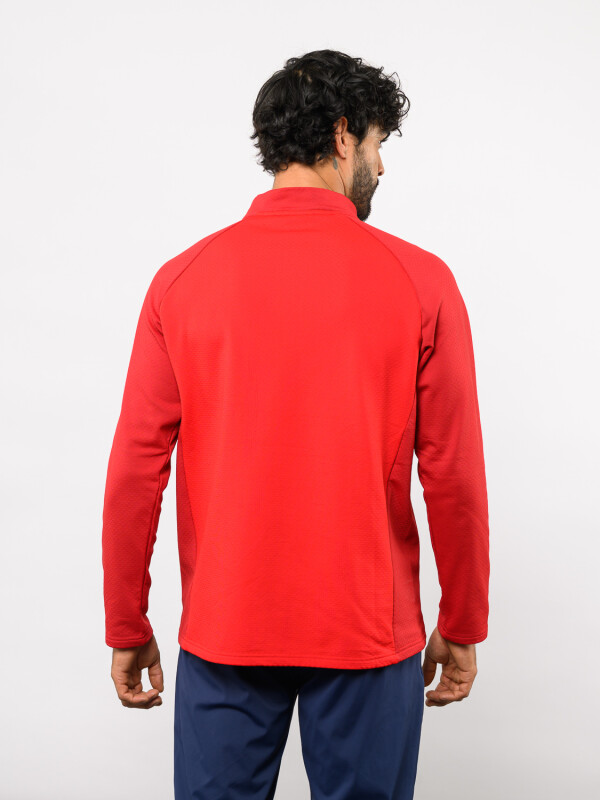 Buzo Medio Cierre Tech Nacional Hombre Beige, ordeaux, Rojo