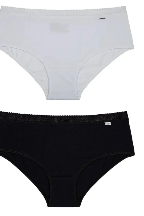 Pack Bombacha Cotton Leve Negro/Blanco
