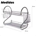 Escurridor de Platos Para Cocina de Dos Niveles Escurridor de Platos Para Cocina de Dos Niveles